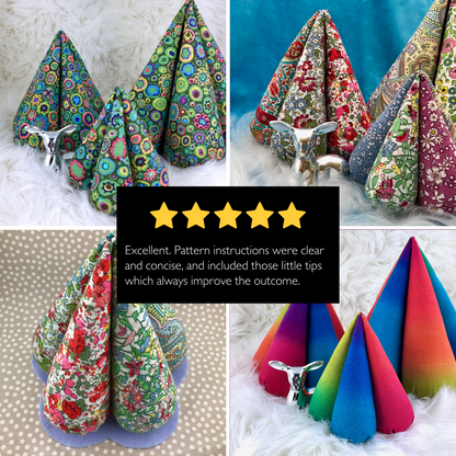 DIY Fabric Puffy Tabletop Christmas Trees Tutorial - PDF Sewing Pattern