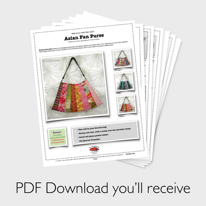 DIY Asian Fan Purse Tutorial - PDF Sewing Pattern