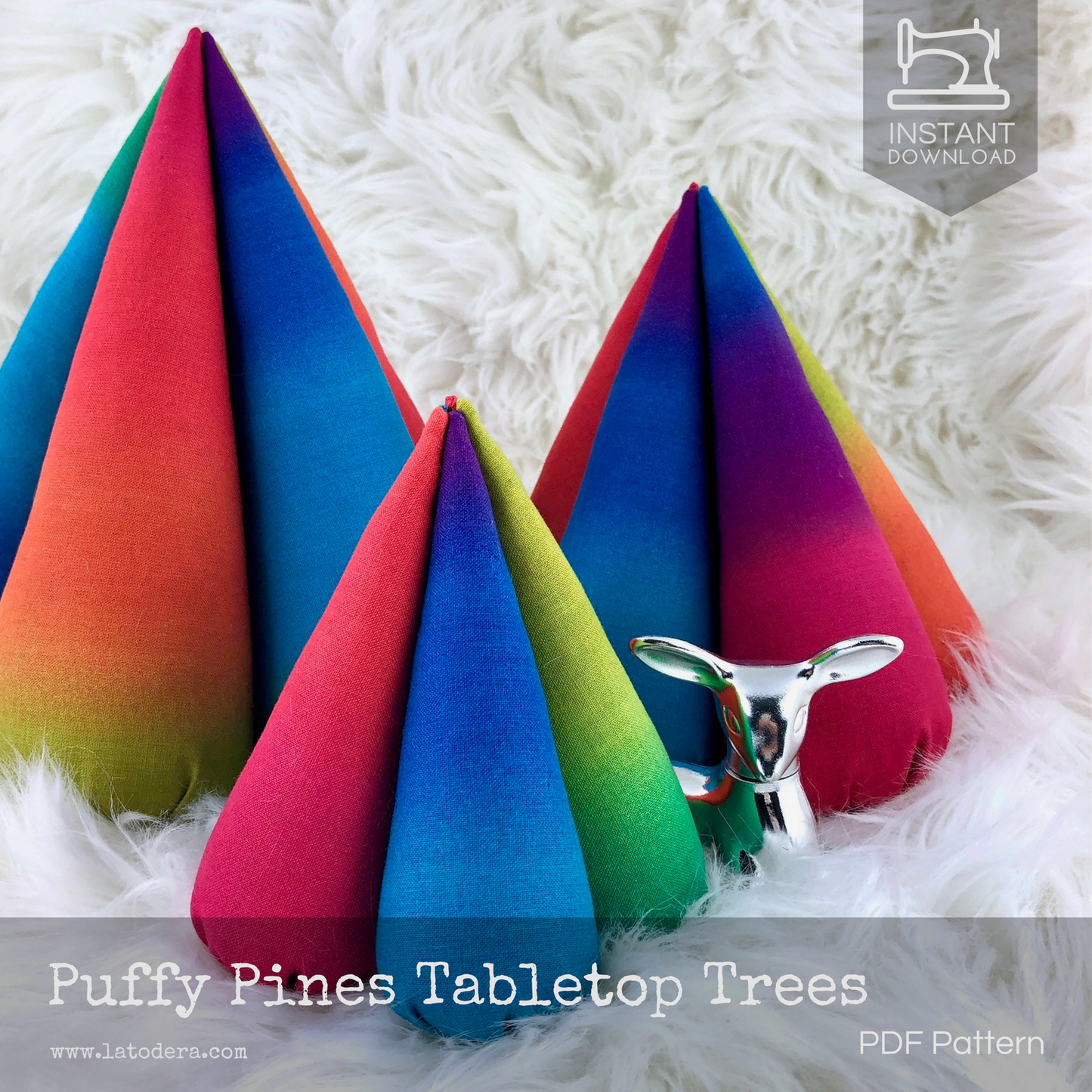 DIY Fabric Puffy Tabletop Christmas Trees Tutorial - PDF Sewing Pattern - La Todera