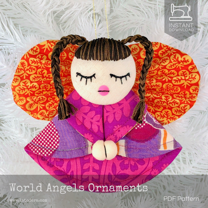 DIY Fabric Angel Christmas Ornaments Tutorial - PDF Sewing Pattern - La Todera