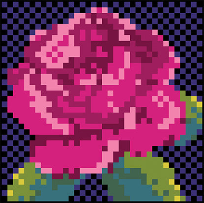 Pixel Rose Quilt Pattern